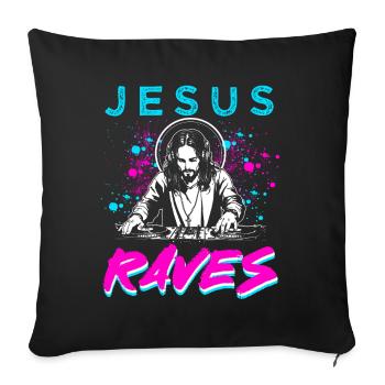 Rave Techno House Party EDM Festival Goa Electro - Sofakissenbezug 45 x 45 cm - Schwarz - Vorne