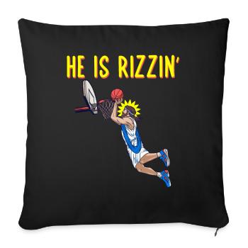 He is risen! Outfit für Ostern, Basketball Jesus - Sofakissenbezug 45 x 45 cm - Schwarz - Vorne