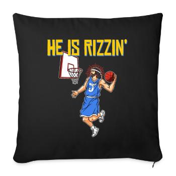 He is risen! Outfit for Easter, Basketball Jesus - Sofa pillowcase 17,3'' x 17,3'' (45 x 45 cm) - black - Front