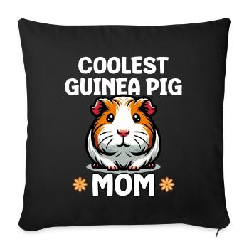 Coolest Guinea Pig Mom - Sofa pillowcase 17,3'' x 17,3'' (45 x 45 cm) - black - Front