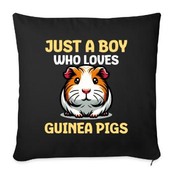 Just A Boy Who Loves Guinea Pigs - Sofakissenbezug 45 x 45 cm - Schwarz - Vorne