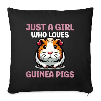 Just A Boy Who Loves Guinea Pigs - Sofakissenbezug 45 x 45 cm - Schwarz - Vorne