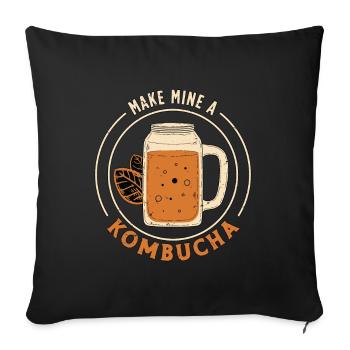 Kombucha Make Mine A Kombucha Brewing Tea Mushroom - Sofa pillowcase 17,3'' x 17,3'' (45 x 45 cm) - black - Front