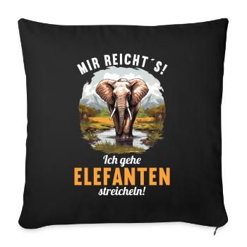 Elephant Elephant - Sofa pillowcase 17,3'' x 17,3'' (45 x 45 cm) - black - Front