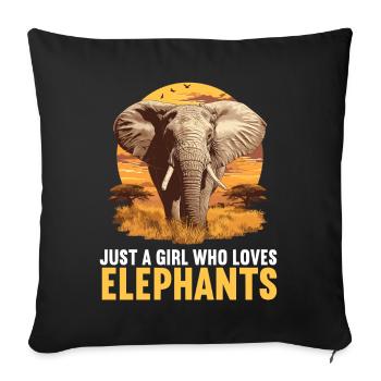 Elephant Elephant - Sofa pillowcase 17,3'' x 17,3'' (45 x 45 cm) - black - Front