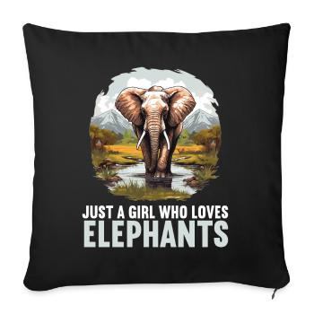 Elephant Elephant - Sofa pillowcase 17,3'' x 17,3'' (45 x 45 cm) - black - Front