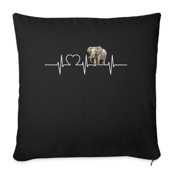 Elephant Elephant - Sofa pillowcase 17,3'' x 17,3'' (45 x 45 cm) - black - Front