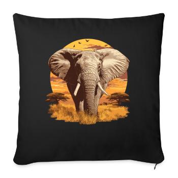 Elephant Elephant - Sofa pillowcase 17,3'' x 17,3'' (45 x 45 cm) - black - Front
