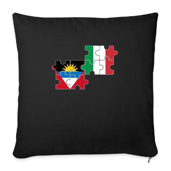 Antigua-et-Barbuda Italie Drapeau Antigua - Housse de coussin décorative 45 x 45 cm - noir - Devant