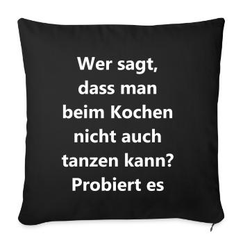 Cadeau de cuisine dansante - Housse de coussin décorative 45 x 45 cm - noir - Devant