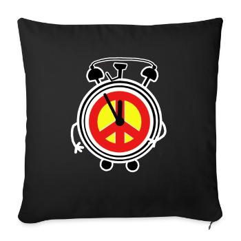 Peace Alarm Clock Peace Peace Symbol Peace - Sofa pillowcase 17,3'' x 17,3'' (45 x 45 cm) - black - Front