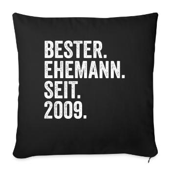 Valentine's Day Best Husband Since 2009 - Sofa pillowcase 17,3'' x 17,3'' (45 x 45 cm) - black - Front