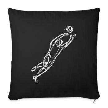 Dessin du gardien de but - Housse de coussin décorative 45 x 45 cm - noir - Devant