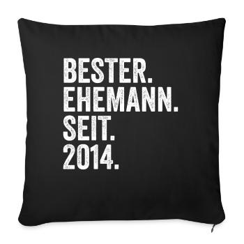 Valentine's Day Best Husband Since 2014 - Sofa pillowcase 17,3'' x 17,3'' (45 x 45 cm) - black - Front