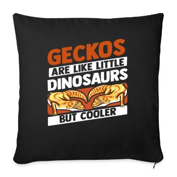 Wie kleine Dinosaurier, aber cooler als der Crested Leopard - Sofakissenbezug 45 x 45 cm - Schwarz - Vorne