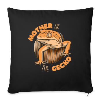 Mutter Der Gecko Eidechse Gekkota Schopfhaube - Sofakissenbezug 45 x 45 cm - Schwarz - Vorne