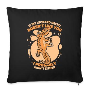 If My Leopard Gecko Doesn't Like You Gekkota - Sofa pillowcase 17,3'' x 17,3'' (45 x 45 cm) - black - Front