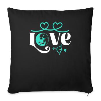 Volleyball Love Ballon de volley-ball Joueur de volley-ball - Housse de coussin décorative 45 x 45 cm - noir - Devant