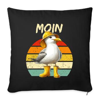 Hamburg Moin Seagull North Sea North Sea Coast Funny Cool - Sofa pillowcase 17,3'' x 17,3'' (45 x 45 cm) - black - Front