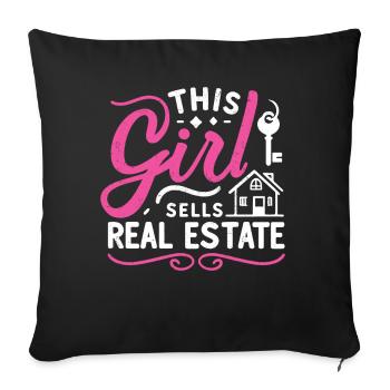 Realtor - Sofa pillowcase 17,3'' x 17,3'' (45 x 45 cm) - black - Front