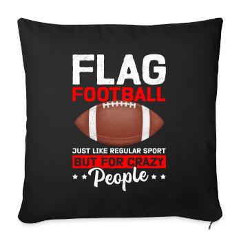 Jeu de flag football Flag Footballer cadeau - Housse de coussin décorative 45 x 45 cm - noir - Devant
