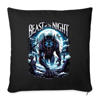 Beast of the Night - Werewolf Design. Spooky, cool - Sofa pillowcase 17,3'' x 17,3'' (45 x 45 cm) - black - Front
