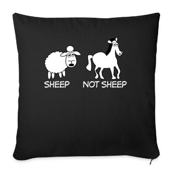 Sheep and and Horse - Sofakissenbezug 45 x 45 cm - Schwarz - Vorne