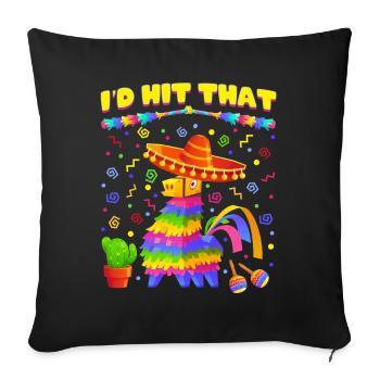 Drôle Meme Citation Taco Fête mexicaine, Fiesta Mexico - Housse de coussin décorative 45 x 45 cm - noir - Devant