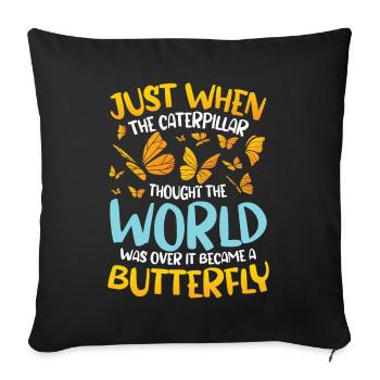 When The Caterpillar Thought The World Was Over - Sofakissenbezug 45 x 45 cm - Schwarz - Vorne