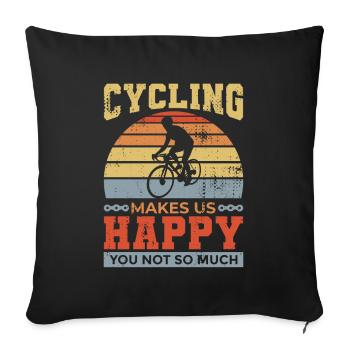 Cyclist's saying - Sofa pillowcase 17,3'' x 17,3'' (45 x 45 cm) - black - Front