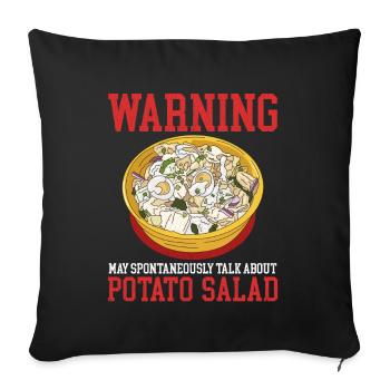 Salade de pommes de terre Cadeau de salade de pommes de terre - Housse de coussin décorative 45 x 45 cm - noir - Devant