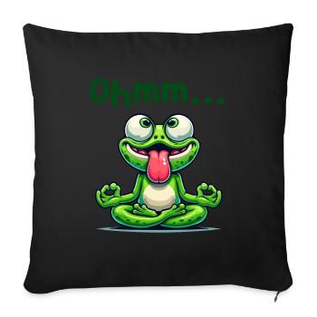 Ohmmm drôle yoga méditation sport - Housse de coussin décorative 45 x 45 cm - noir - Devant