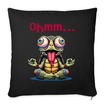 Ohmmm drôle yoga méditation sport - Housse de coussin décorative 45 x 45 cm - noir - Devant