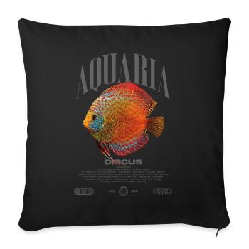 Diskus-Buntbarsch Fish Keeper Moderne Streetwear - Sofakissenbezug 45 x 45 cm - Schwarz - Vorne