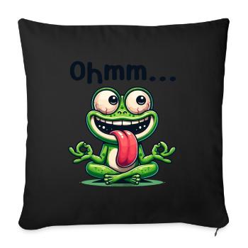 Ohmmm drôle yoga méditation sport - Housse de coussin décorative 45 x 45 cm - noir - Devant