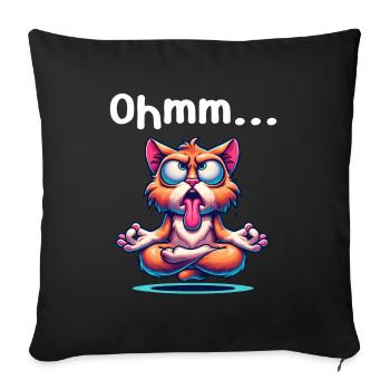 Ohmmm drôle yoga méditation sport - Housse de coussin décorative 45 x 45 cm - noir - Devant