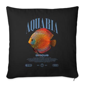 Diskus-Buntbarsch Fish Keeper Moderne Streetwear - Sofakissenbezug 45 x 45 cm - Schwarz - Vorne
