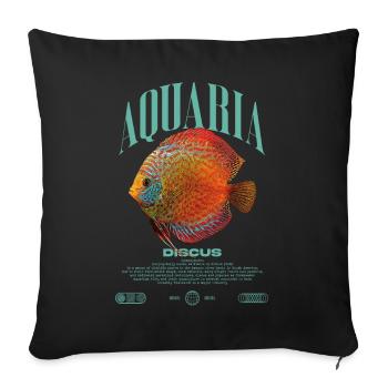 Diskus-Buntbarsch Fish Keeper Moderne Streetwear - Sofakissenbezug 45 x 45 cm - Schwarz - Vorne