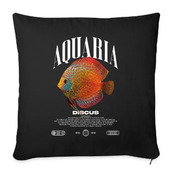 Diskus-Buntbarsch Fish Keeper Moderne Streetwear - Sofakissenbezug 45 x 45 cm - Schwarz - Vorne