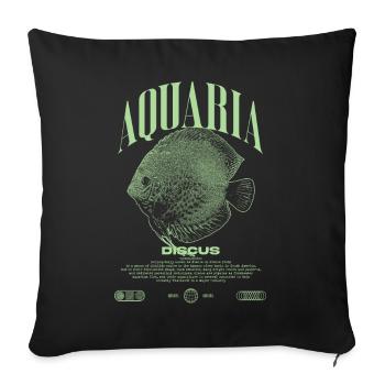Diskus-Buntbarsch Fish Keeper Moderne Streetwear - Sofakissenbezug 45 x 45 cm - Schwarz - Vorne