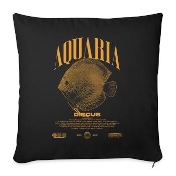 Diskus-Buntbarsch Fish Keeper Moderne Streetwear - Sofakissenbezug 45 x 45 cm - Schwarz - Vorne