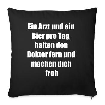 Doktor Fern Geschenk - Sofakissenbezug 45 x 45 cm - Schwarz - Vorne