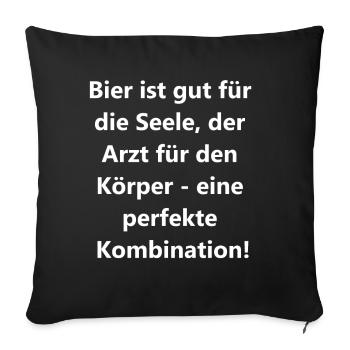 Body & Soul Gift - Sofa pillowcase 17,3'' x 17,3'' (45 x 45 cm) - black - Front