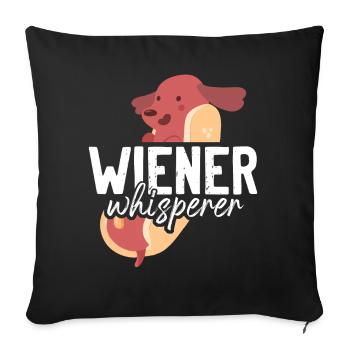 Hot Dog Adult Humor Pun Naughty - Sofakissenbezug 45 x 45 cm - Schwarz - Vorne