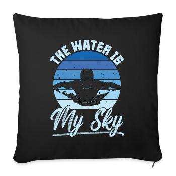 Swimmer The Water Is My Sky Loves Diving Swimmers - Sofakissenbezug 45 x 45 cm - Schwarz - Vorne