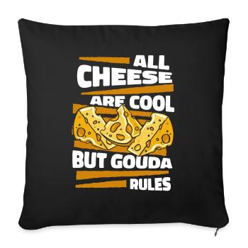 All Cheese Are Cool But Gouda Rules Maker Queso - Sofa pillowcase 17,3'' x 17,3'' (45 x 45 cm) - black - Front