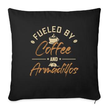 Alimenté par le café et les tatous Pink Fairy Lover - Housse de coussin décorative 45 x 45 cm - noir - Devant