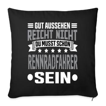 Vélo de route Vélo de route Vélo de route Vélo de route Vélos de route - Housse de coussin décorative 45 x 45 cm - noir - Devant