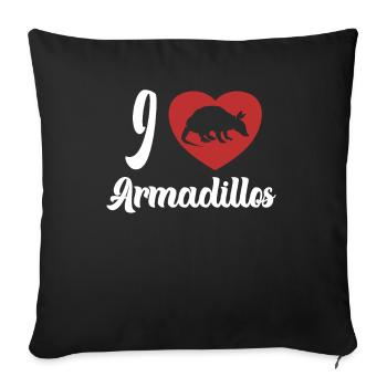 J’aime les tatous Fée rose Chlamyphoridae Lover - Housse de coussin décorative 45 x 45 cm - noir - Devant