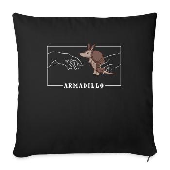 Michelangelo Creation of Adam Armadillo Pink - Sofa pillowcase 17,3'' x 17,3'' (45 x 45 cm) - black - Front